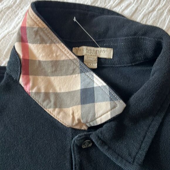 Burberry Men’s Navy Blue Short Sleeve Collared Polo Shirt Size XXL - Picture 1 of 7
